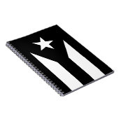 Schwarze Flagge von Puerto Rico Notizblock (Rechte Seite)