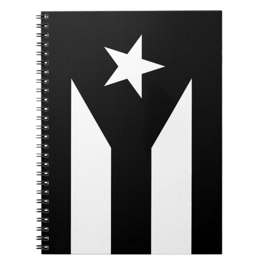 Schwarze Flagge von Puerto Rico Notizblock (Vorderseite)