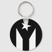 Schwarze Flagge von Puerto Rico Schlüsselanhänger (Vorderseite)