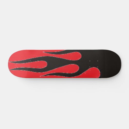 Schwarze Flammen Skateboard (Horizontal)
