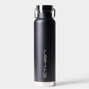 Schwarze Flasche personalisiert mit deinem Namen.