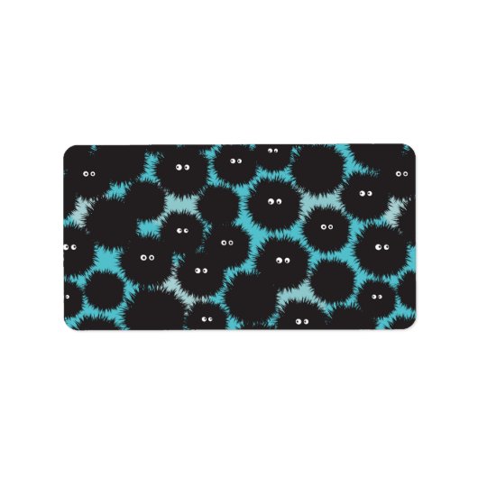 Schwarze Flaute-Monster Adressaufkleber (Vorne)