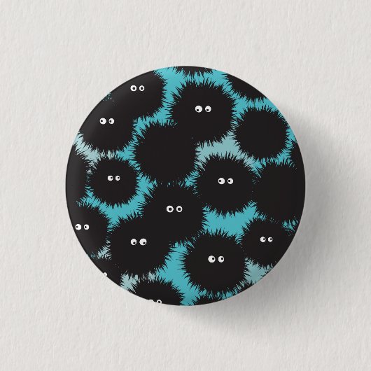 Schwarze Flaute-Monster Button (Vorderseite)