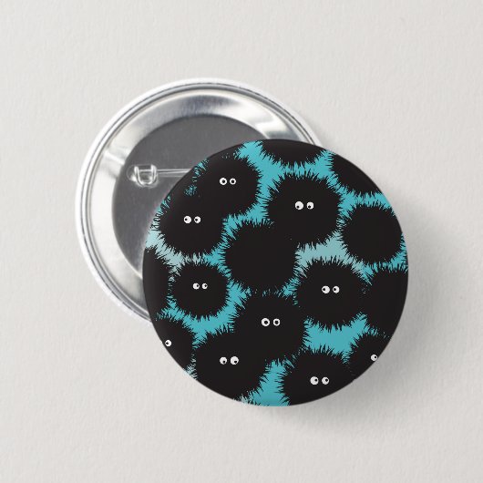 Schwarze Flaute-Monster Button (Vorne & Hinten)