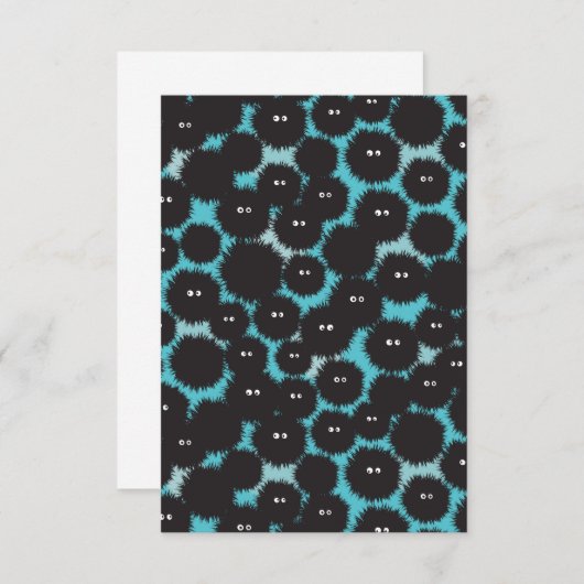 Schwarze Flaute-Monster Dankeskarte (Vorne/Hinten)