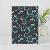 Schwarze Flaute-Monster Einladung (Stehend Vorderseite)