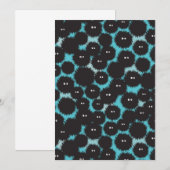 Schwarze Flaute-Monster Einladung (Vorne/Hinten)