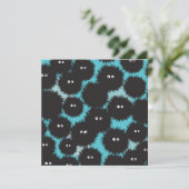 Schwarze Flaute-Monster Einladung (Stehend Vorderseite)