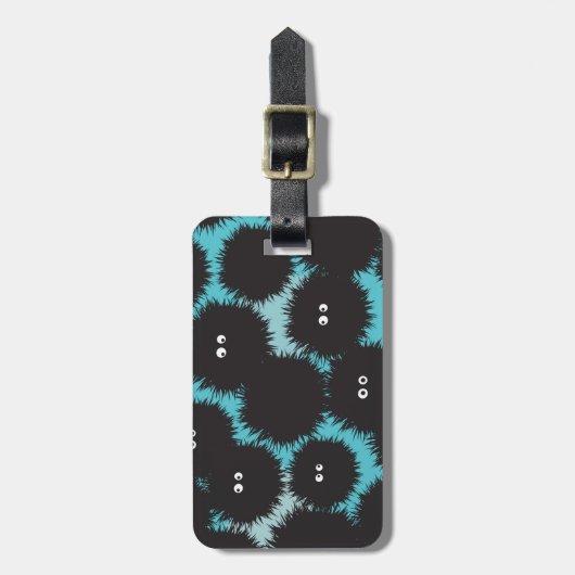 Schwarze Flaute-Monster Gepäckanhänger (Vorderseite vertikal)