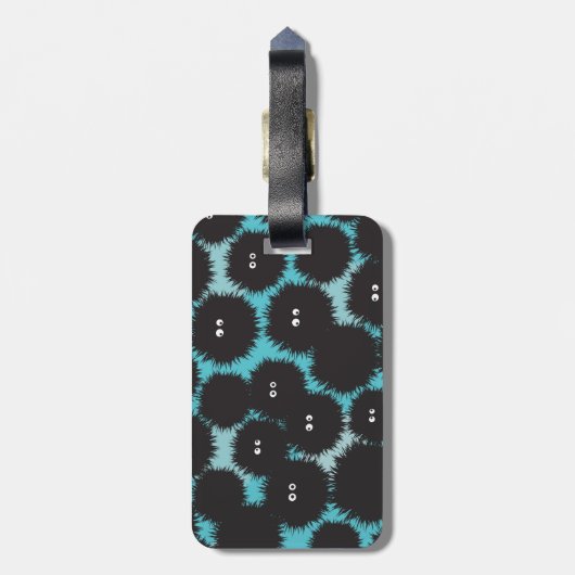 Schwarze Flaute-Monster Gepäckanhänger (Rückseite vertikal)