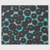 Schwarze Flaute-Monster Geschenkpapier (Flach)