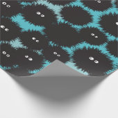 Schwarze Flaute-Monster Geschenkpapier (Ecke)