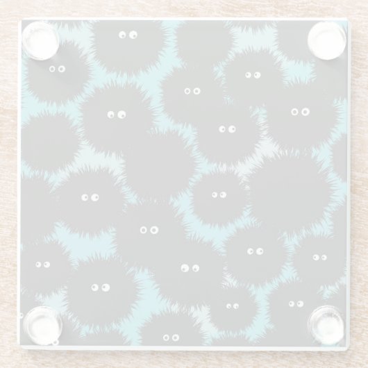 Schwarze Flaute-Monster Glasuntersetzer (Rückseite)