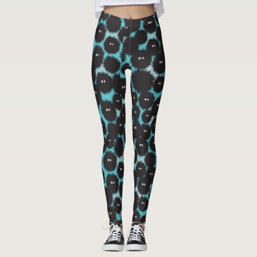 Schwarze Flaute-Monster Leggings (Vorderseite)