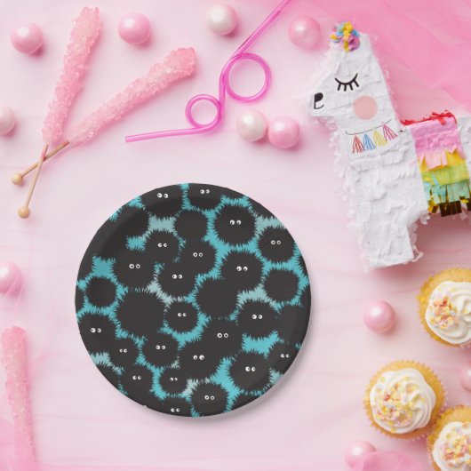 Schwarze Flaute-Monster Pappteller (Party)