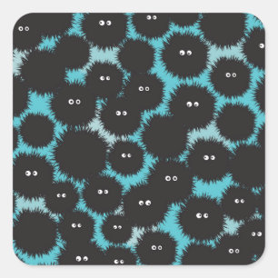 Schwarze Flaute-Monster Quadratischer Aufkleber