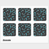 Schwarze Flaute-Monster Quadratischer Aufkleber (Blatt)