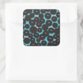 Schwarze Flaute-Monster Quadratischer Aufkleber (Tasche)