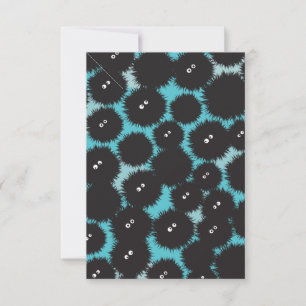 Schwarze Flaute-Monster RSVP Karte
