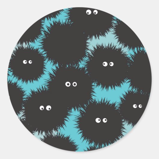 Schwarze Flaute-Monster Runder Aufkleber (Vorderseite)
