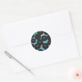Schwarze Flaute-Monster Runder Aufkleber (Umschlag)