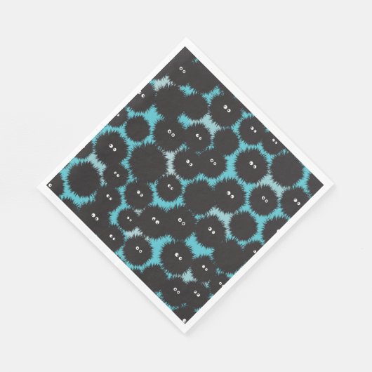 Schwarze Flaute-Monster Serviette (Ecke)
