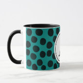 Schwarze Flecken in Wasserfarbe mit Monogramm Tasse (Links)