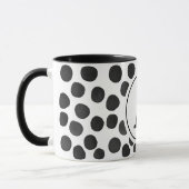 Schwarze Flecken in Wasserfarbe mit Monogramm Tasse (Links)