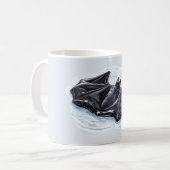 Schwarze Fledermaus Float Strand Kaffeetasse (Vorderseite Links)