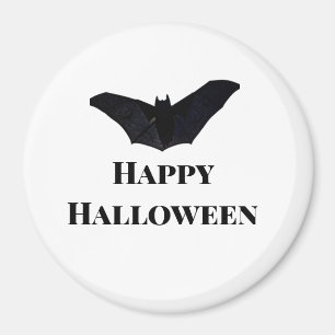 Schwarze Fledermaus frohes Halloween Namenstext He Magnet