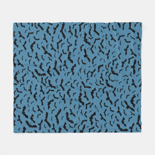 Schwarze Fledermäuse blau fliegen Fleecedecke (Vorderseite (Horizontal))