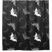 Schwarze Fledermäuse Duschvorhang (Vorderseite)