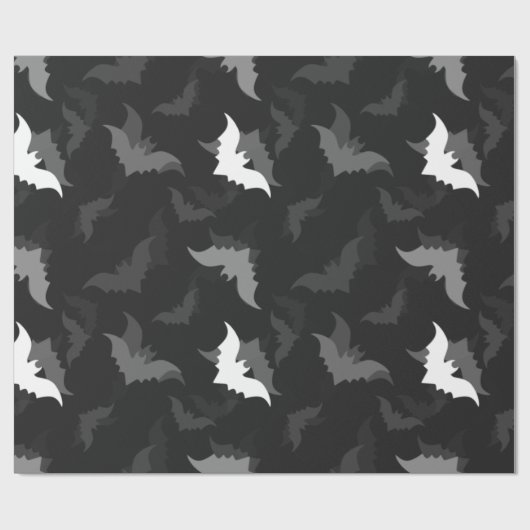 Schwarze Fledermäuse Geschenkpapier (Flach)
