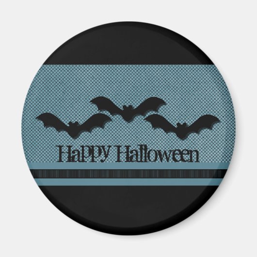 Schwarze Fledermäuse Halloween Magnet, Dunkelblau Magnet (Vorne)
