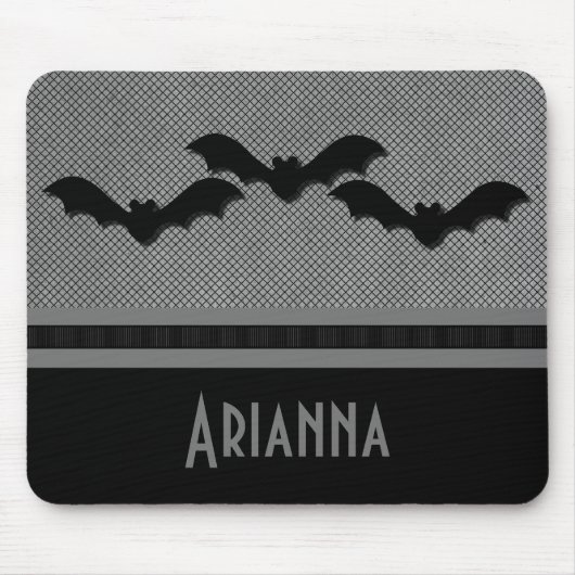 Schwarze Fledermäuse Halloween Mousepad, leicht gr Mousepad (Vorne)