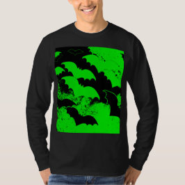 Schwarze Fledermäuse in Fliegengrün T-Shirt
