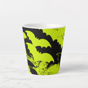Schwarze Fledermäuse in Fluggelb Milchtasse