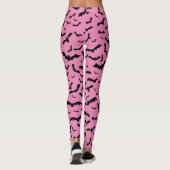 Schwarze Fledermäuse pink Leggings (Rückseite)