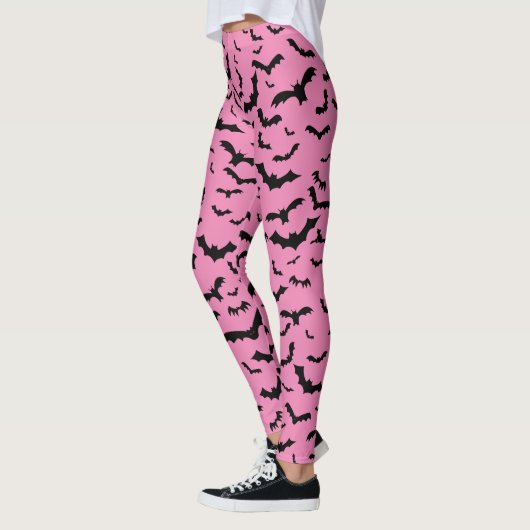 Schwarze Fledermäuse pink Leggings (Links)