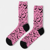 Schwarze Fledermäuse Rosa Socken (Linkes Detail)