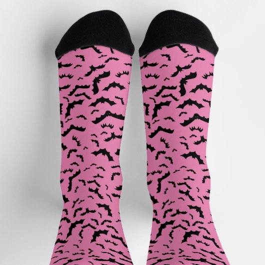 Schwarze Fledermäuse Rosa Socken (Oben)