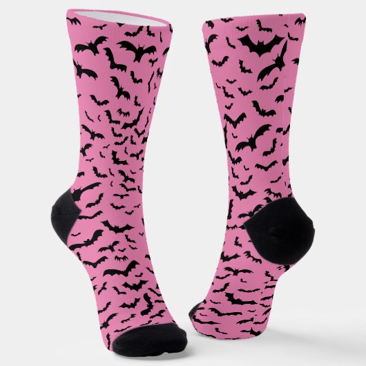 Schwarze Fledermäuse Rosa Socken (Gewinkelt)