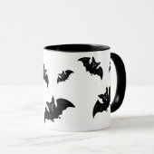 Schwarze Fledermäuse Tasse (VorderseiteRechts)