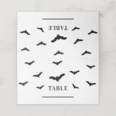 Schwarze Fledermäuse und Niedliches Halloween-Part Platzkarte (Außenseite Aufgefaltet)