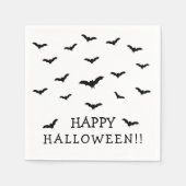 Schwarze Fledermäuse und weißes Niedliches Hallowe Serviette (Vorderseite)