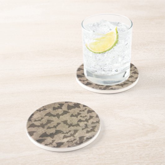 Schwarze Fledermäuse Untersetzer (Seite)