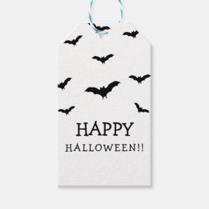 Schwarze Fledermäuse & Weißer Süßer Halloween-Part Geschenkanhänger