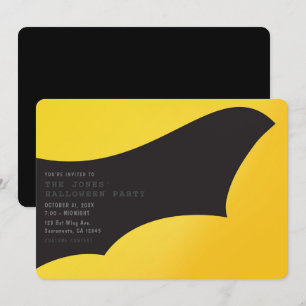 Schwarze Fledermausflügel-Halloweenparty Einladung