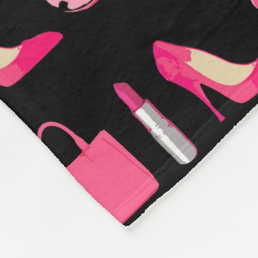 Schwarze Fleecedecke der Girly Sachen (Ecke)