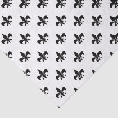 Schwarze Fleur-de-lis auf Weiß Seidenpapier (Ausschnitt)